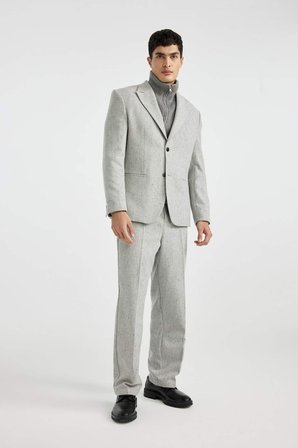 DeFacto Klasik Pantolon Wide Leg Basic Düz Geniş Bol Paça B9492AX23WNGR377