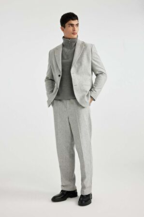 DeFacto Klasik Pantolon Wide Leg Basic Düz Geniş Bol Paça B9492AX23WNGR377