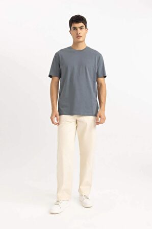 DeFacto New Regular Fit Bisiklet Yaka Kısa Kollu %100 Pamuk Basic Tişört V7699AZ24SPGR89