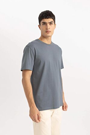 DeFacto New Regular Fit Bisiklet Yaka Kısa Kollu %100 Pamuk Basic Tişört V7699AZ24SPGR89