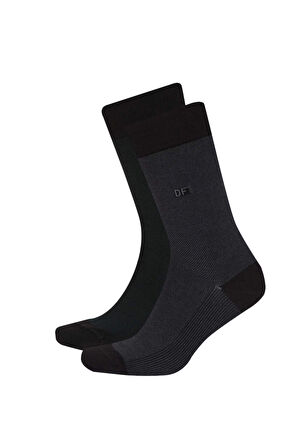 DeFacto Erkek Dikişsiz Ultra Soft 2'li Bambu Premium Uzun Çorap C2534AXNSKR1