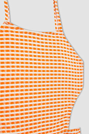 Kız Çocuk Kareli Mayo