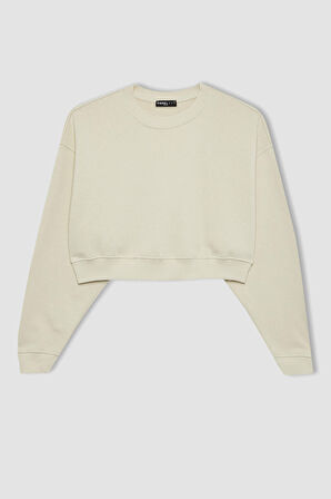 DeFacto Coool Crop Basic Sweatshirt C2116AX24SPER117