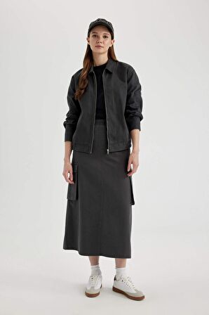 DeFacto Kargo Fit Gabardin Uzun Boy Etek B9219AX24SPAR15