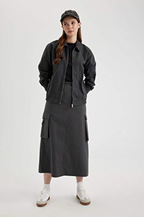 DeFacto Kargo Fit Gabardin Uzun Boy Etek B9219AX24SPAR15