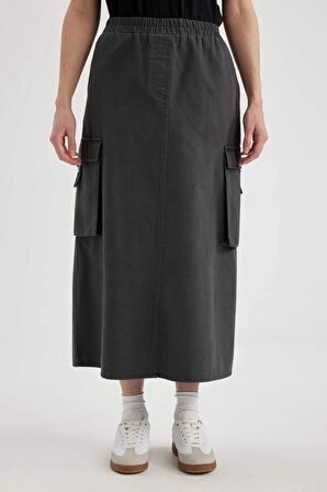 DeFacto Kargo Fit Gabardin Uzun Boy Etek B9219AX24SPAR15