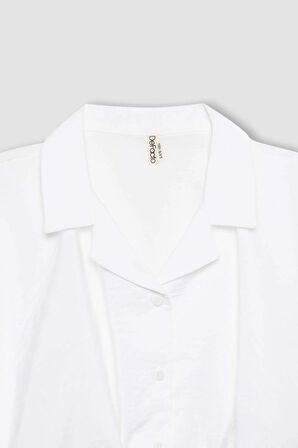 DeFacto Kız Çocuk Cropped Fit Kısa Kollu Gömlek B5063A824SMWT34