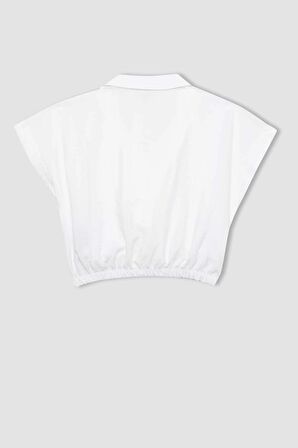 DeFacto Kız Çocuk Cropped Fit Kısa Kollu Gömlek B5063A824SMWT34