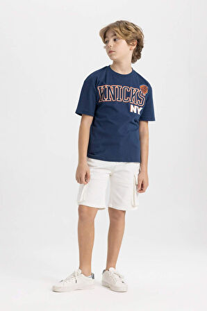 Erkek Çocuk NBA New York Knicks Oversize Fit Bisiklet Yaka Kısa Kollu Tişört