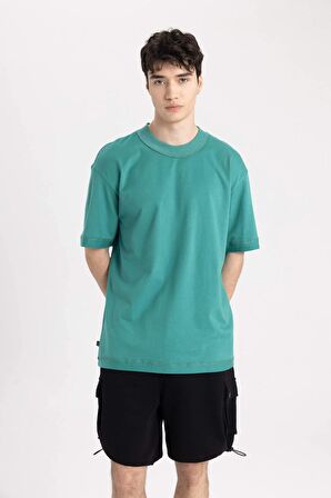 DeFacto Boxy Fit Bisiklet Yaka Kısa Kollu Tişört C2562AX24SMGN255