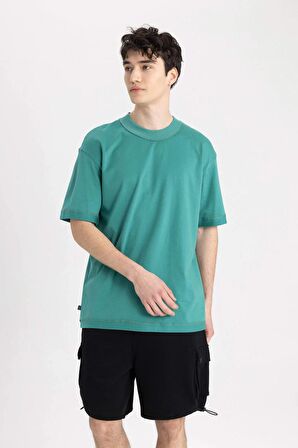 DeFacto Boxy Fit Bisiklet Yaka Kısa Kollu Tişört C2562AX24SMGN255