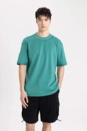 DeFacto Boxy Fit Bisiklet Yaka Kısa Kollu Tişört C2562AX24SMGN255