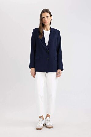 DeFacto Oversize Fit Ceket Yaka Tensel Blazer Ceket C3085AX24SMNV251