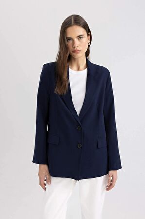 DeFacto Oversize Fit Ceket Yaka Tensel Blazer Ceket C3085AX24SMNV251
