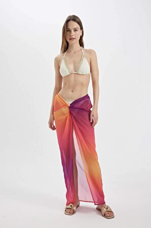 DeFacto Regular Fit Şifon Renkli Plaj Eteği-Fall in Love A9234AX24SMPR442