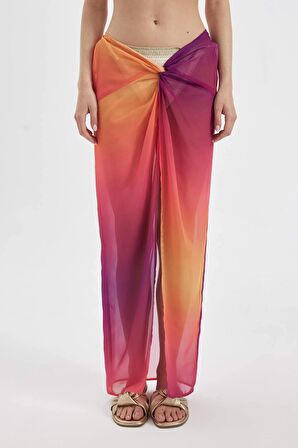 DeFacto Regular Fit Şifon Renkli Plaj Eteği-Fall in Love A9234AX24SMPR442