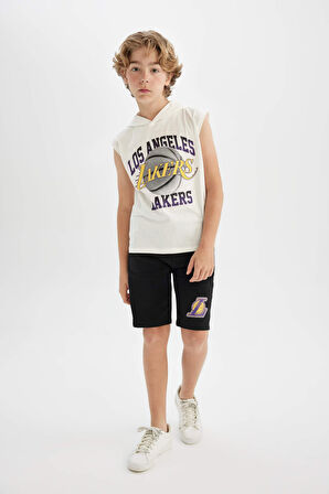 DeFacto Erkek Çocuk NBA Los Angeles Lakers Kapüşonlu Atlet Şort 2'li Takım C2711A824HSWT32