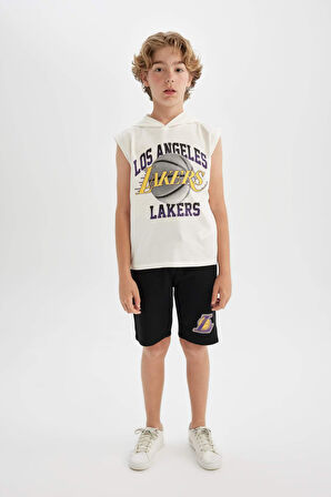 DeFacto Erkek Çocuk NBA Los Angeles Lakers Kapüşonlu Atlet Şort 2'li Takım C2711A824HSWT32