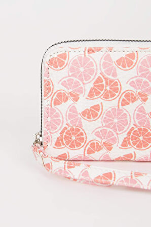 Kadın Çiçek Desenli Suni Deri Cüzdan