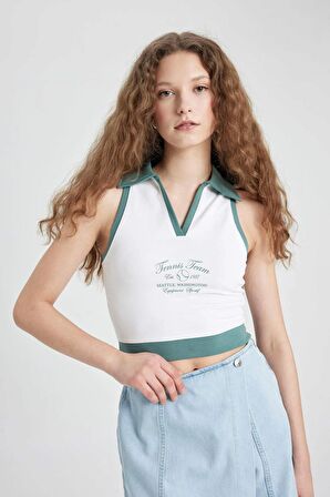 DeFactoFit Crop Polo Yaka Sporcu Atlet B4581AX24SPWT80