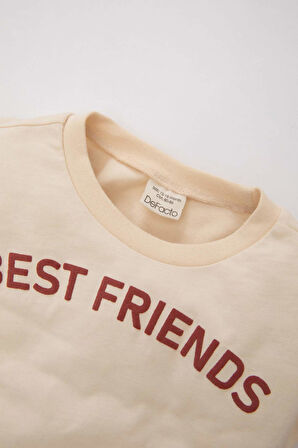 Erkek Bebek Bisiklet Yaka Hayvan Desenli Uzun Kollu Tişört