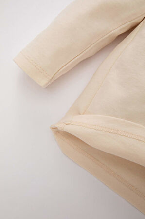 Erkek Bebek Bisiklet Yaka Hayvan Desenli Uzun Kollu Tişört