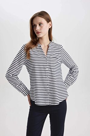 DeFacto Regular Fit Uzun Kollu Çizgili Gömlek L7967AZ24SMNV42
