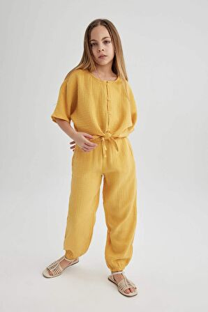 DeFacto Kız Çocuk Önden Bağlamalı Kısa Kollu Bluz B5062A824SMBG308