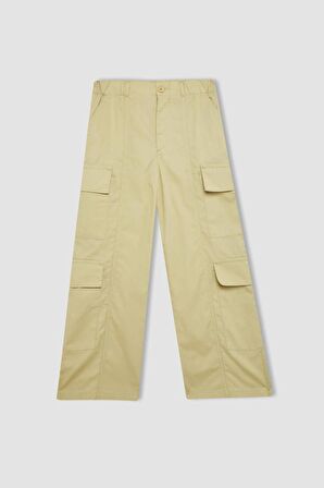 DeFacto Kız Çocuk Wide Leg Kargo Geniş Paça Pamuklu Pantolon C1644A824SPBG433