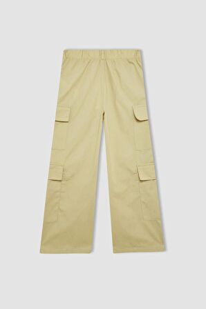 DeFacto Kız Çocuk Wide Leg Kargo Geniş Paça Pamuklu Pantolon C1644A824SPBG433