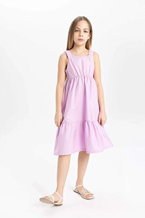 DeFacto Kız Çocuk Poplin Askılı Elbise B4476A824SMPR139