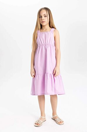 DeFacto Kız Çocuk Poplin Askılı Elbise B4476A824SMPR139