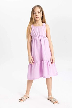 DeFacto Kız Çocuk Poplin Askılı Elbise B4476A824SMPR139