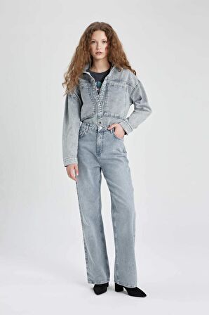 DeFacto Cepli Çıtçıtlı Jean Gömlek Ceket B9315AX24SPNM55
