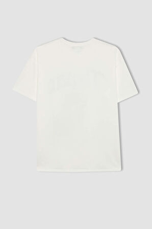 DeFacto Unisex Coool Tupac Shakur Oversize Geniş Kalıp Bisiklet Yaka Kısa Kollu Tişört C3801AX24SMWT32