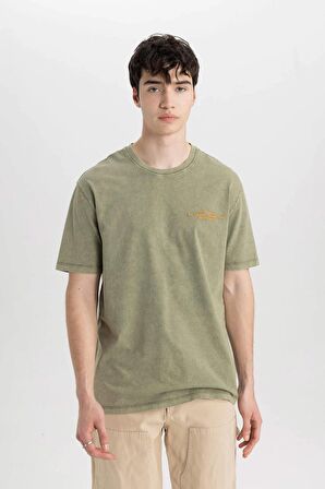 DeFacto Regular Fit Bisiklet Yaka Baskılı Kısa Kollu Tişört B8495AX24SMGN1220