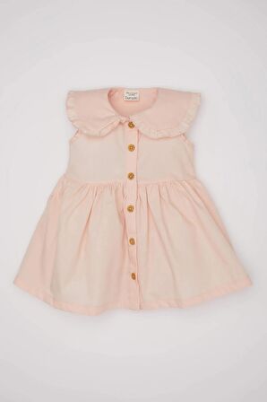 DeFacto Kız Bebek Kolsuz Poplin Elbise C2412A524SMPN256