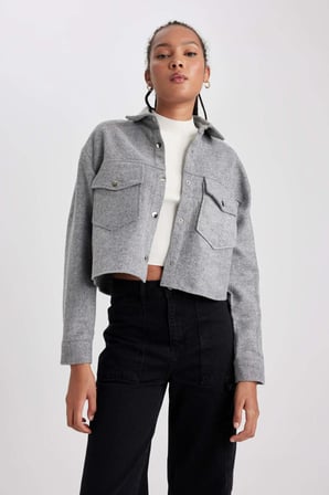 DeFacto Regular Fit Gömlek Yaka Flanel Uzun Kollu Gömlek B2271AX23AUGR454