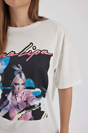 DeFacto Coool Dua Lipa Oversize Fit Kısa Kollu Tişört B2972AX23HSWT32