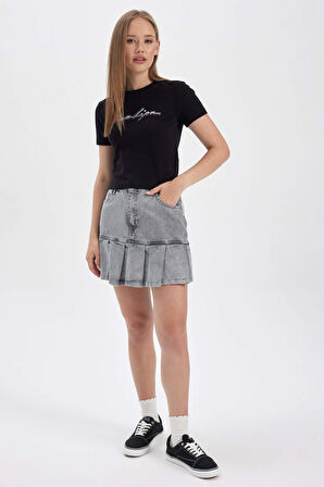 Coool Dua Lipa Fitted Ribana Kısa Kollu Tişört