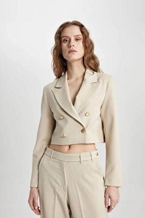 DeFacto Crop Blazer Ceket C3344AX24SPBG789