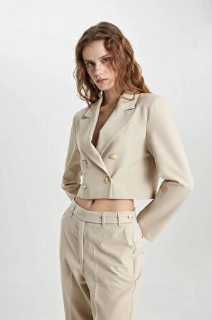 DeFacto Crop Blazer Ceket C3344AX24SPBG789