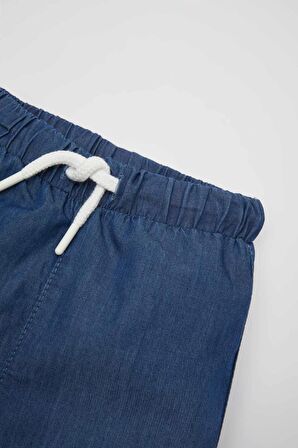 DeFacto Erkek Bebek Basic Düz Beli Bağcıklı Jean Şort C2281A524SMNM28