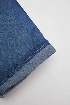 DeFacto Erkek Bebek Basic Düz Beli Bağcıklı Jean Şort C2281A524SMNM28