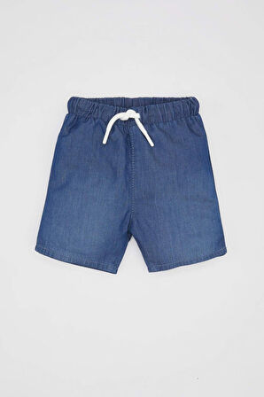DeFacto Erkek Bebek Basic Düz Beli Bağcıklı Jean Şort C2281A524SMNM28