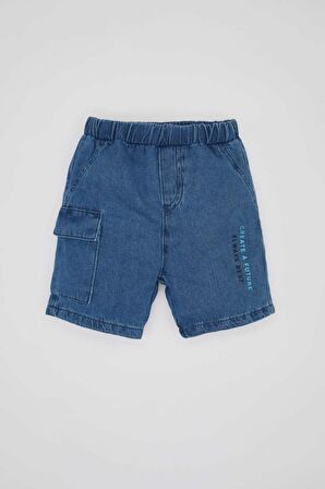 DeFacto Erkek Bebek Baskılı Jean Şort C2282A524SMBE394