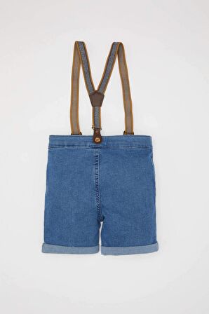 DeFacto Erkek Bebek 2'li Takım Jean Şort Pantolon Askısı C2289A524SMNM28