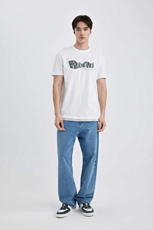 DeFacto Regular Fit Bisiklet Yaka Baskılı Kısa Kollu Tişört B8483AX24SMWT34