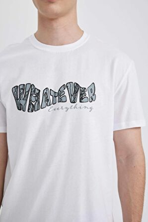 DeFacto Regular Fit Bisiklet Yaka Baskılı Kısa Kollu Tişört B8483AX24SMWT34