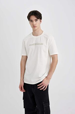 DeFacto Regular Fit Bisiklet Yaka Baskılı Kısa Kollu Tişört C2082AX24SMER105